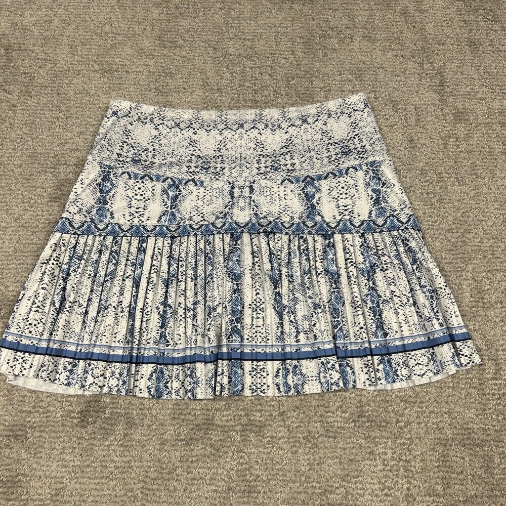 Lucky In Love Skirt Womens Large Blue White Pickleball Tennis Skort Golf Pockets - Picture 8 of 9